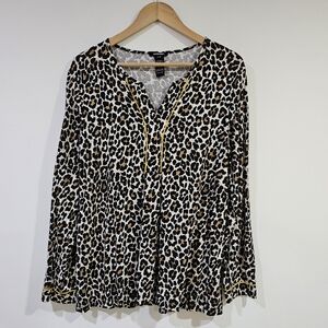 Olse Leopard Print Pajama Top Women's Size L